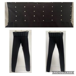 VS Victoria  Secret Legging Fold  Bling Yoga Pants Y2K Vintage Rhinestone Black
